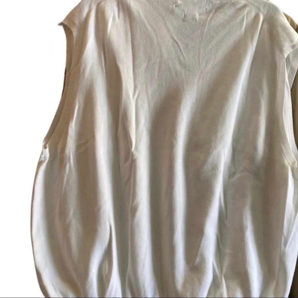 NWT Polo Ralph Lauren Cream V-Neck Vest Pima Cotton